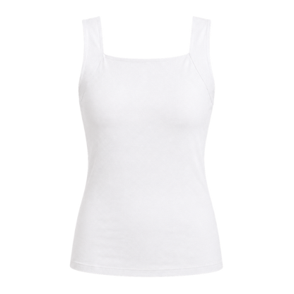 Lindalia Built-In Bra Comfort Shaper Tank in White