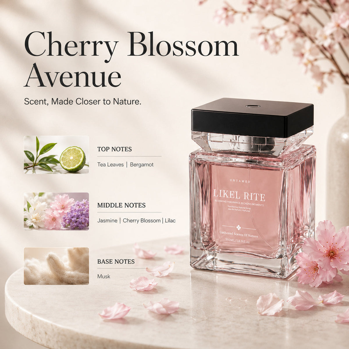 Lindalia Luxury Scented Mist Diffuser, Cherry Blossom Avenue scent notes