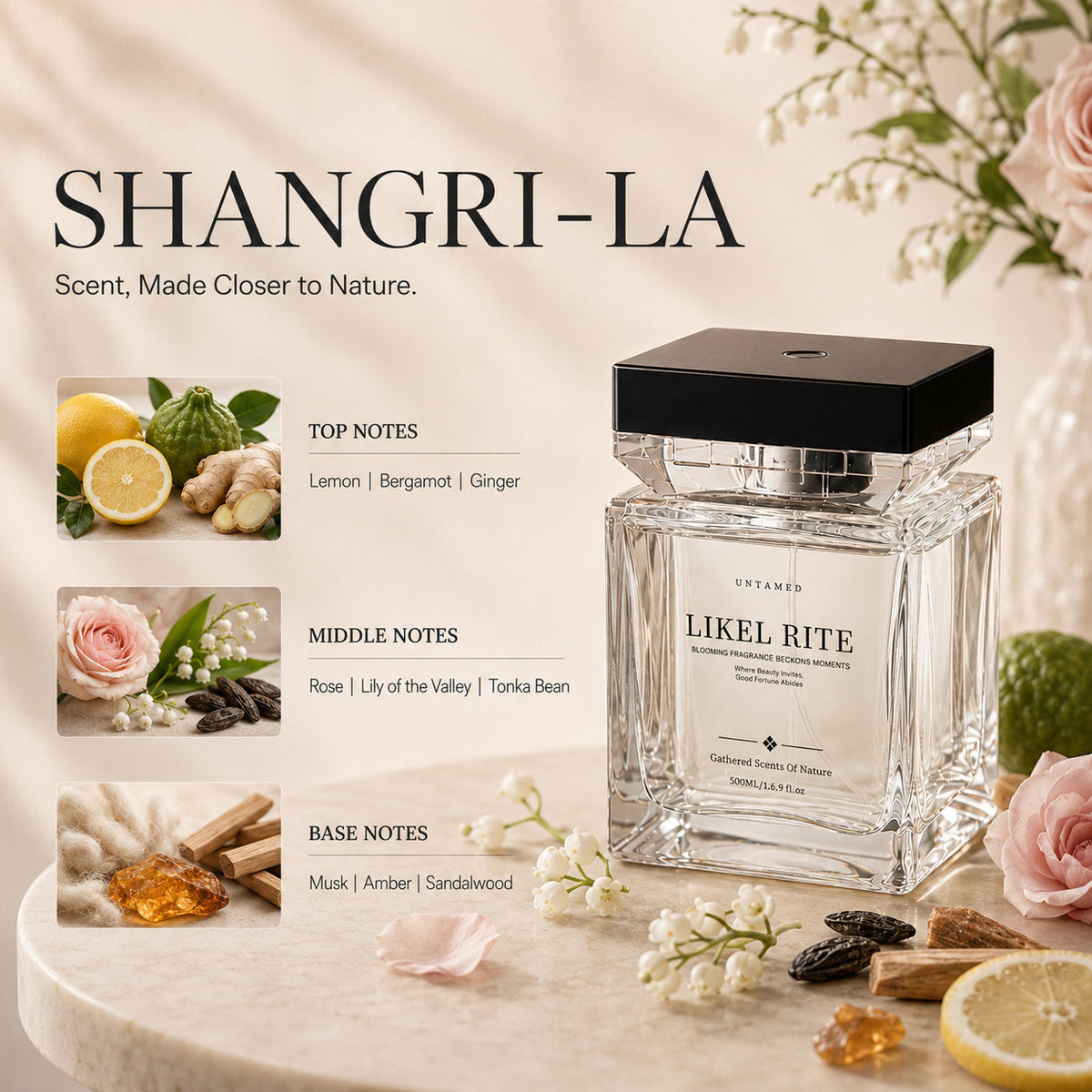 Lindalia Luxury Scented Mist Diffuser, Shangri-la scent notes