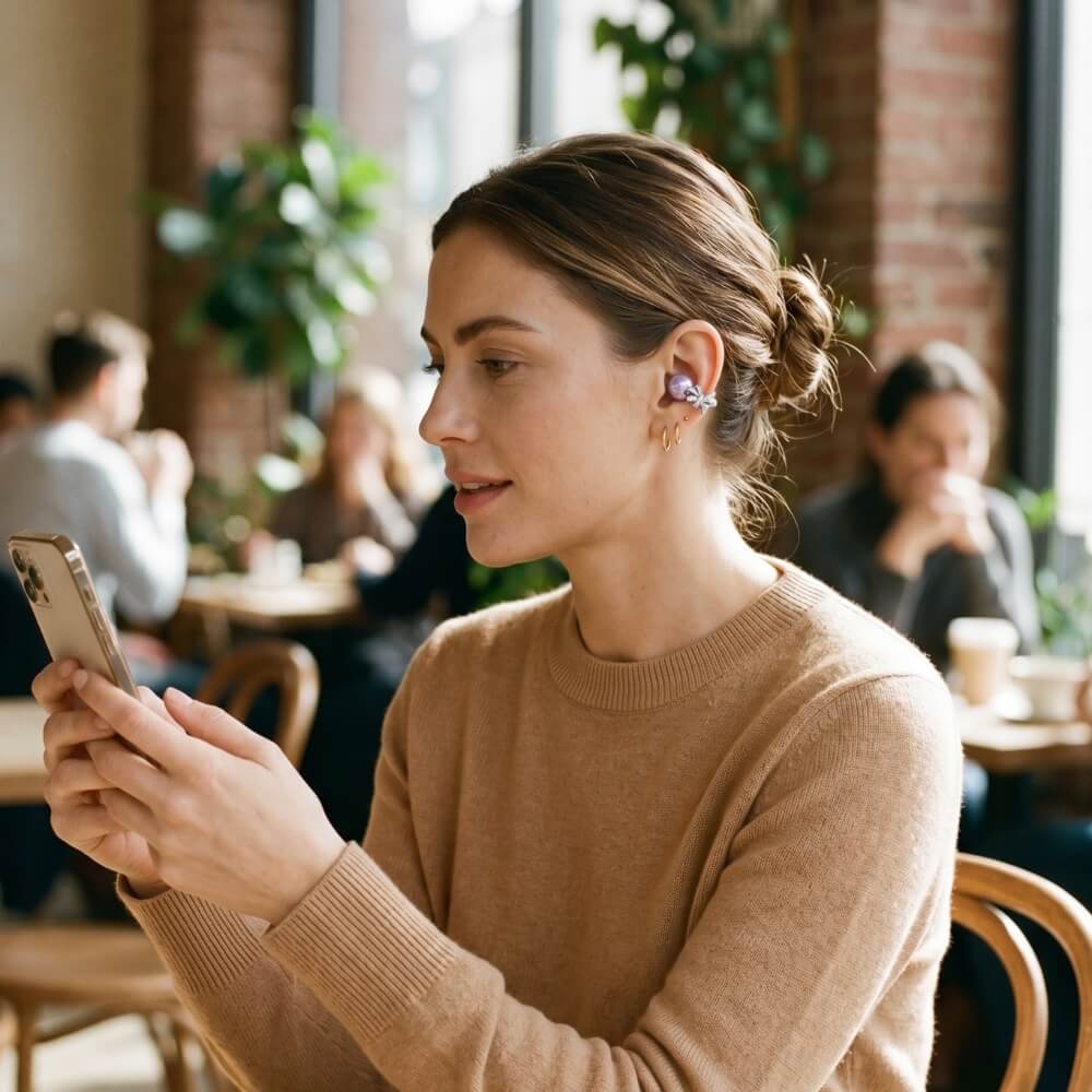 Lindalia Adorn earbuds lifestyle