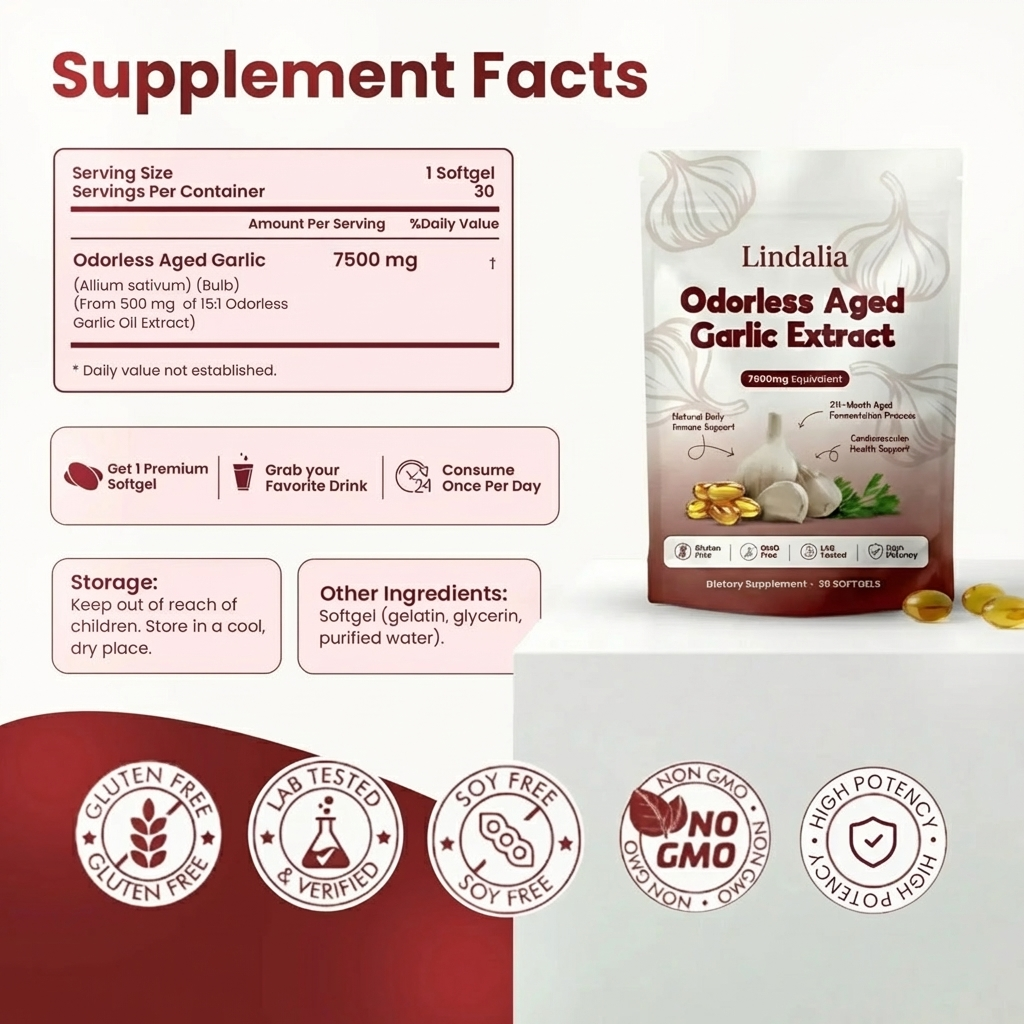Geruchloser Knoblauchextrakt 7500mg Softgels