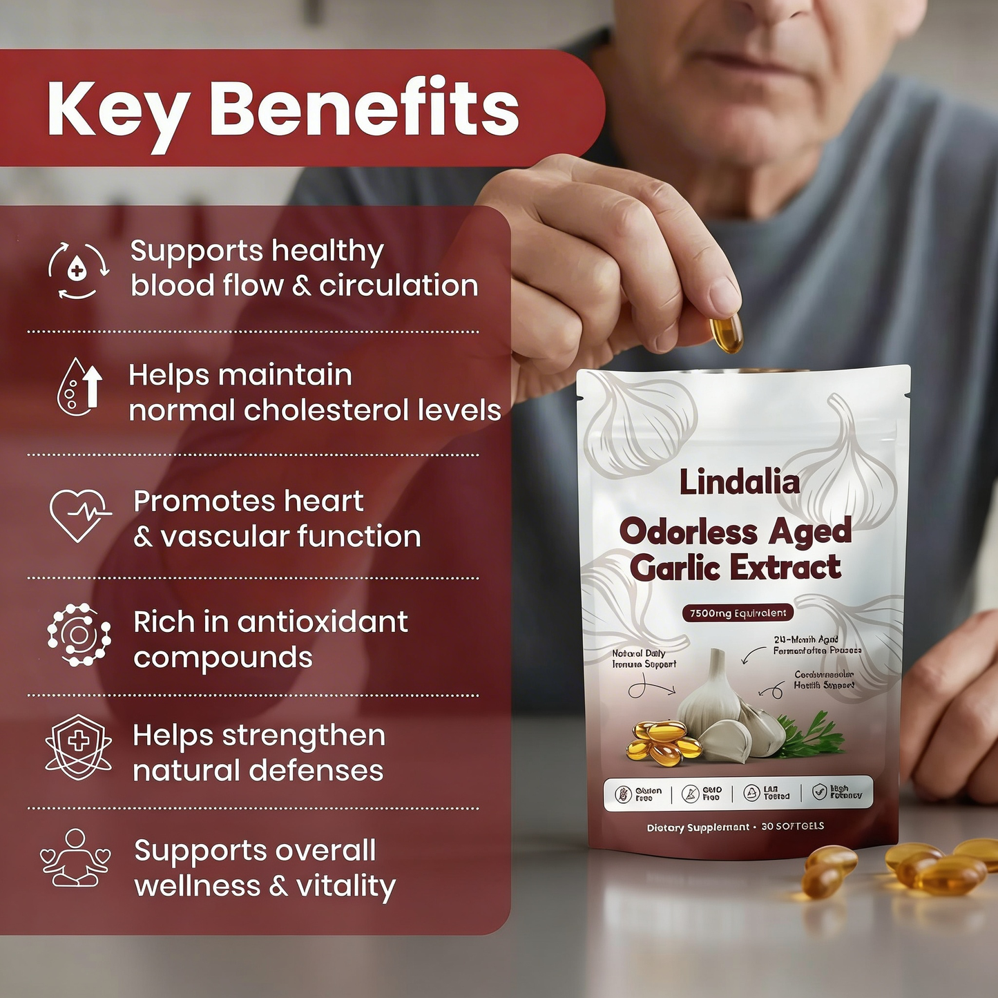 Geruchloser Knoblauchextrakt 7500mg Softgels