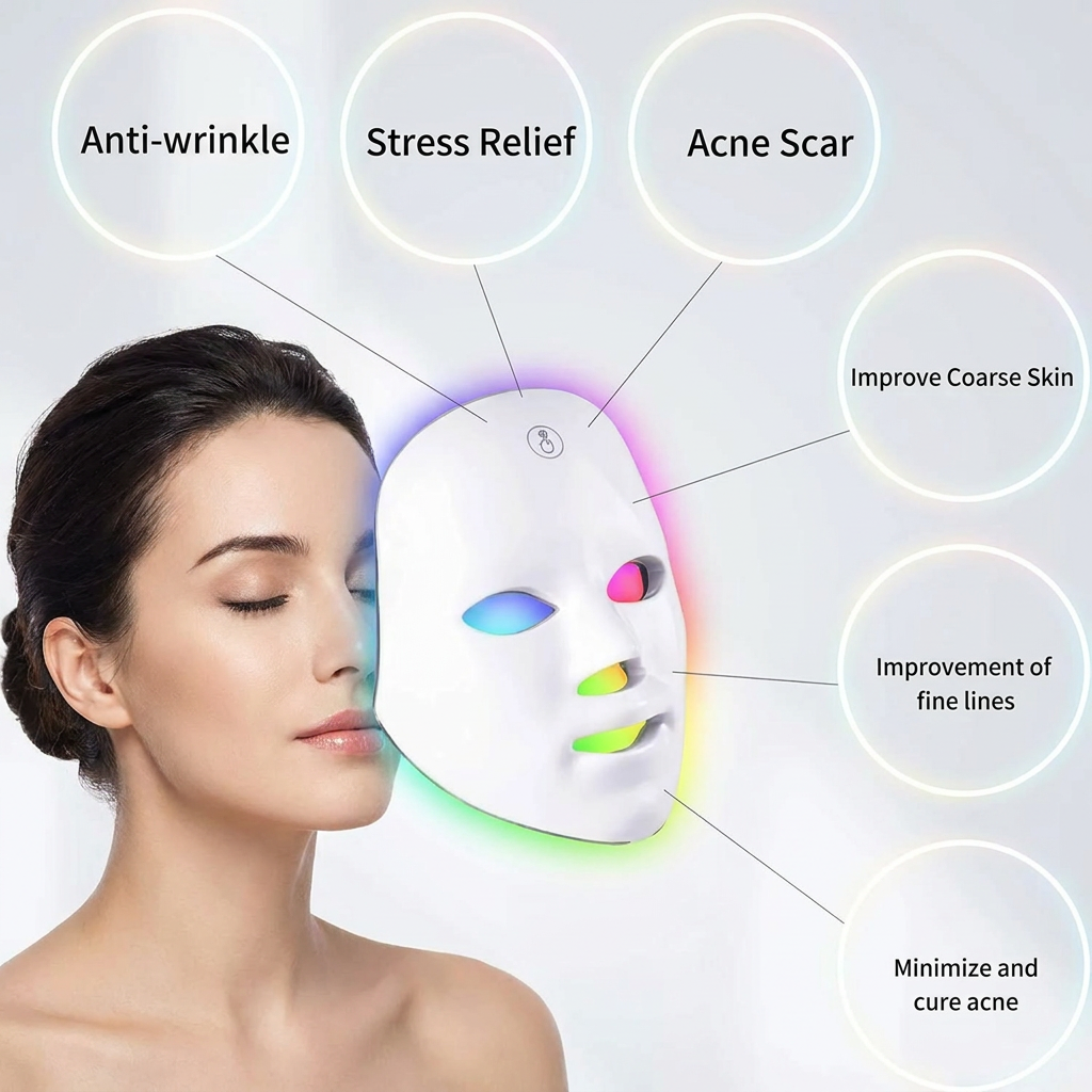7-Farben LED-Gesichtsmaske