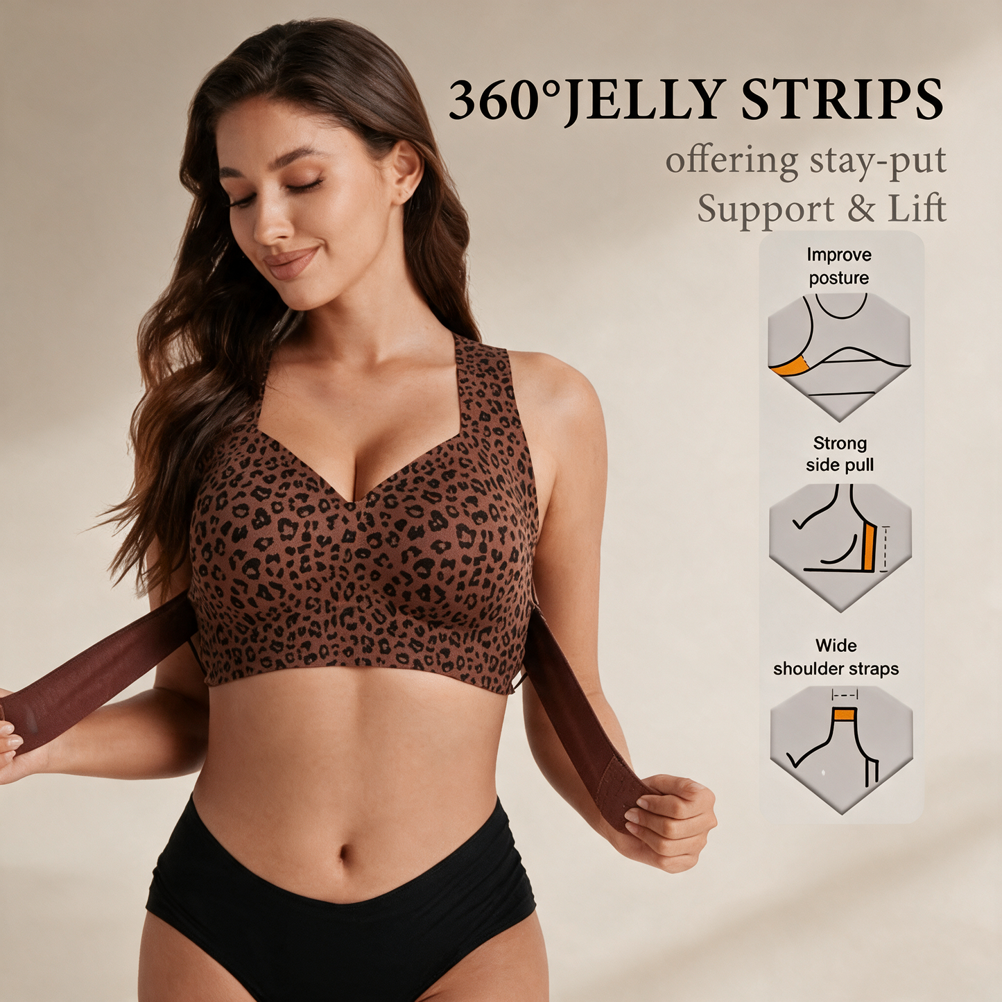 Soutien-gorge push-up correcteur de posture sans coutures Lindalia