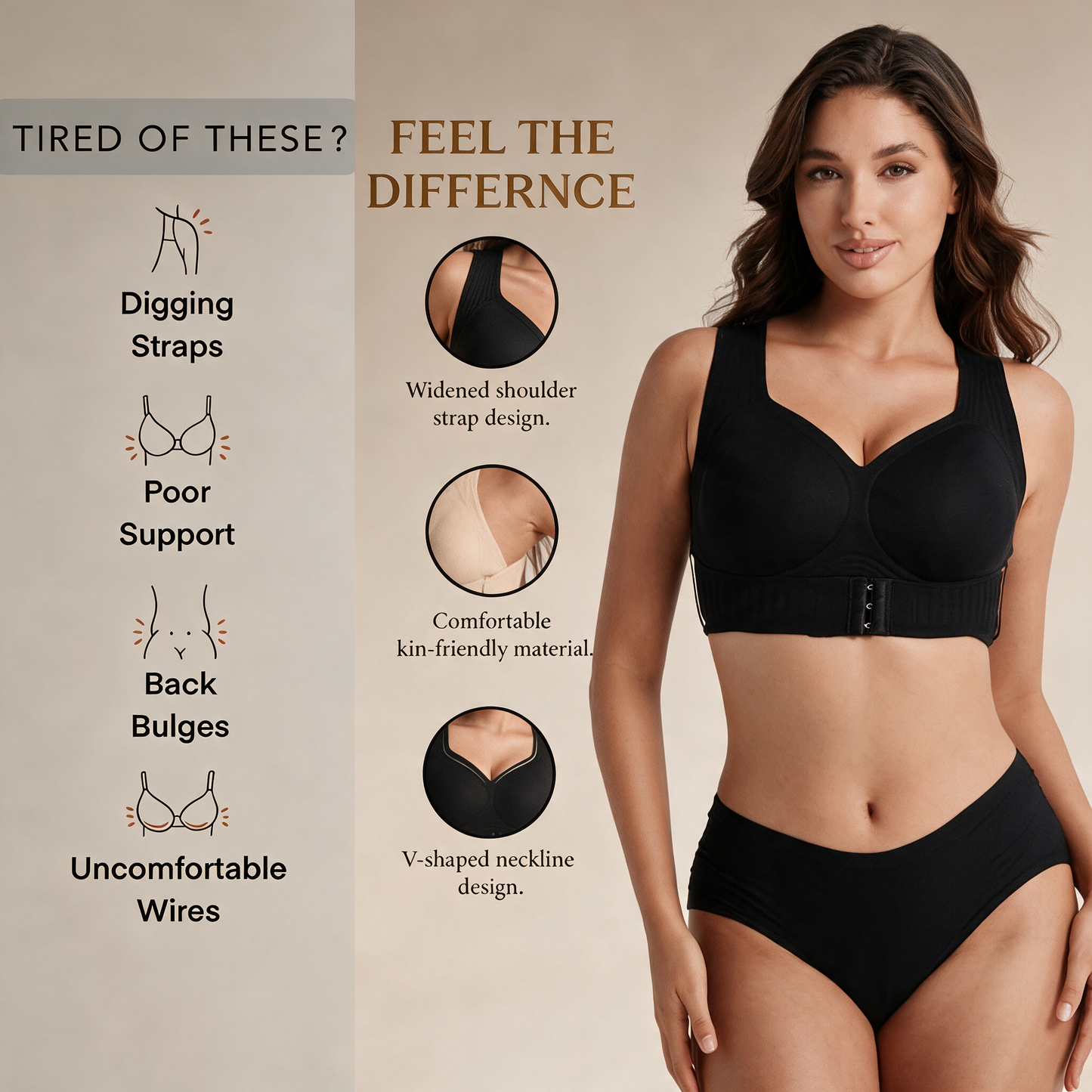Soutien-gorge push-up correcteur de posture sans coutures Lindalia