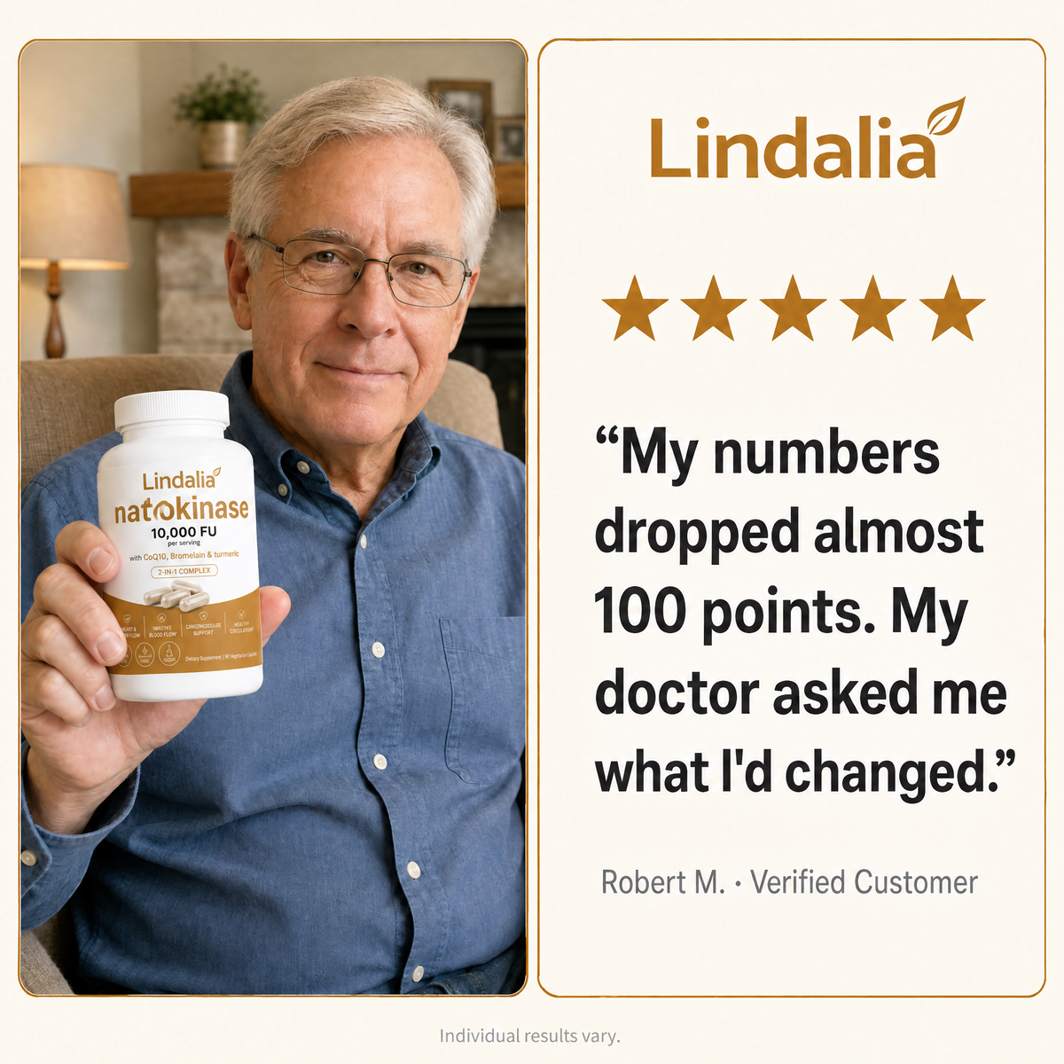 Lindalia Nattokinase 10,000 FU Circulation Complex