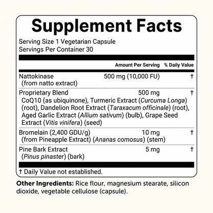 Lindalia Nattokinase 10,000 FU Circulation Complex